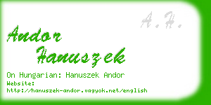 andor hanuszek business card